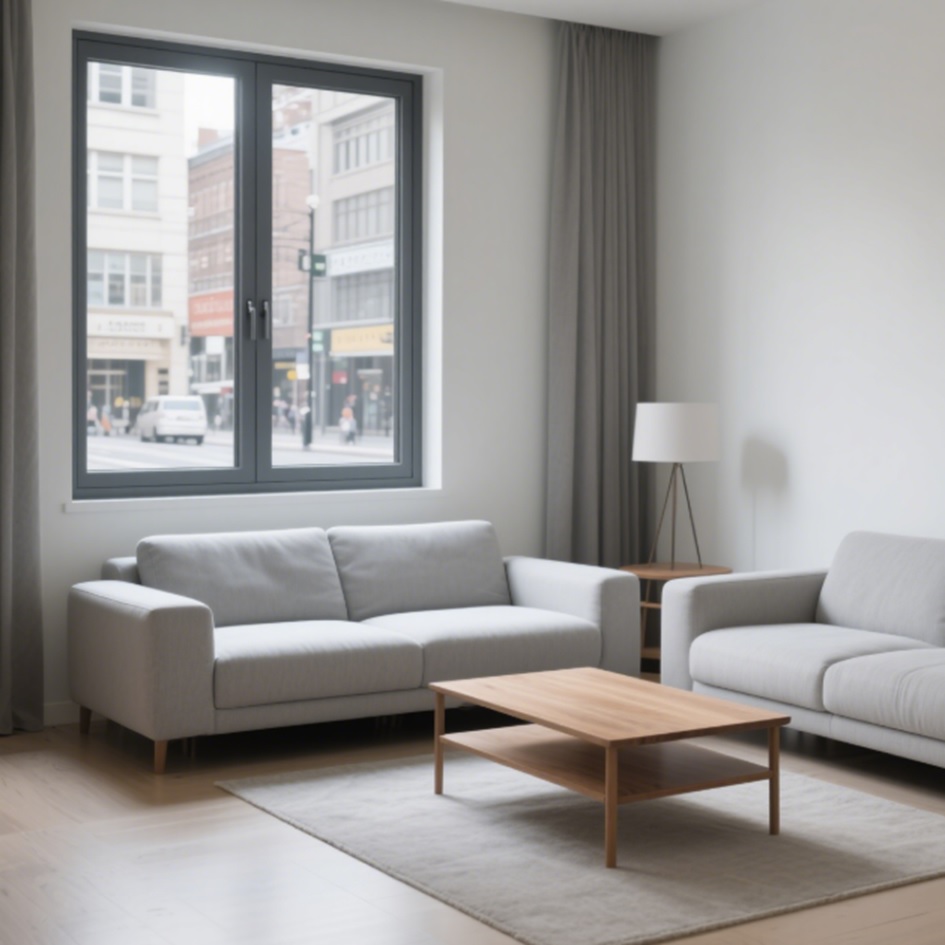 OEM Customize Tilt&Turn Aluminum Alloy Frame Double Glaze Villa Office Window