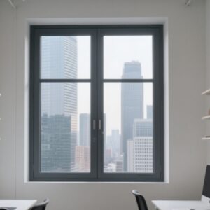 House Villa Black Modern Style Stalinite Aluminum Frame Double Glaze Window