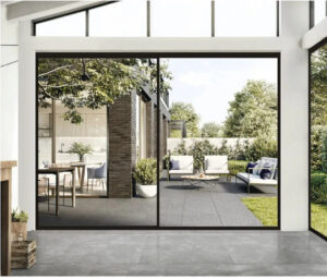 Customized Modern Folding Door Glass and Metal Aluminum Sliding Door