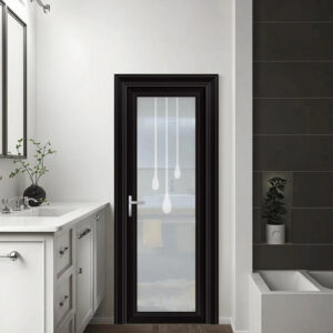 Premium Aluminum Alloy Horizontal Frosted Residential Entrance Glass Door