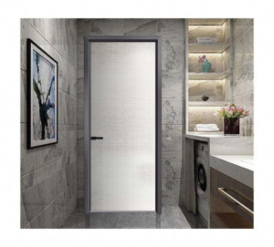 Luxurious Modern Aluminum Alloy Bathroom Door with Tempered Glass Sliding Door