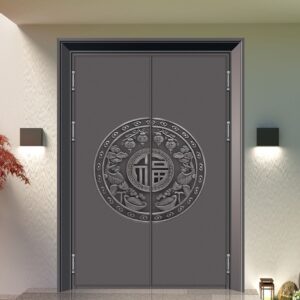 Modern Double Front Security Luxury Waterproof Aluminum Entrance Exterior Door