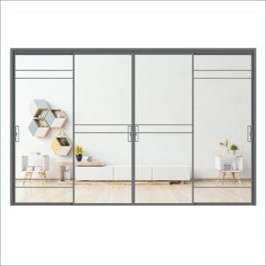 Premium Aluminum Alloy Bifold Interior Room Door with Tempered Glass Design