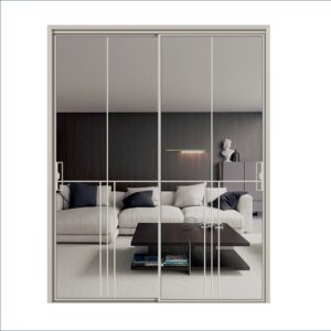 Swing Aluminum Alloy Interior Room Door with Beautiful Tempered Glass