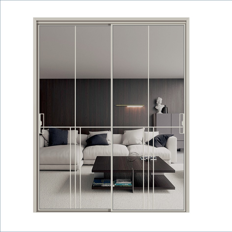 Swing Aluminum Alloy Interior Room Door with Beautiful Tempered Glass
