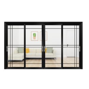 Stylish American Design Aluminum Alloy Bathroom Door with Forst Tempered Glass