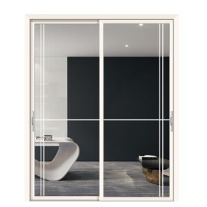 Modern European Design Sliding Aluminum Alloy Entrance Door with Tempered Glass