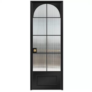 Modern Villa Bathroom Aluminum Alloy Entrance Door with Tempered Glass