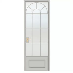 Swing White Vertical Aluminum Alloy Exterior Door with Tempered Glass