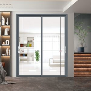 Classic Vertical Aluminum Alloy Swing Glass Door with Premium Tempered Glass