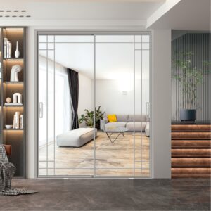 Stylish Modern Aluminum Alloy Swing Glass Door for Residential Bathroom Use