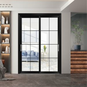 Elegant European Style Aluminum Alloy Sliding Interior Glass Door Design