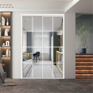 Modern Tempered Glass Entrance Bathroom Door with Aluminum Alloy Frame
