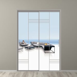 Sleek Aluminum Alloy Exterior Door with Vertical Tempered Glass Design