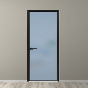 Stylish Aluminum Alloy Entrance Bathroom Door with Horizontal Tempered Glass Finish