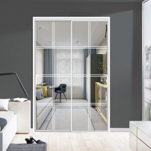 Sophisticated Aluminum Alloy Sliding Residential Door with White Coating Glass