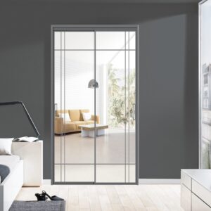 Classic White Coated Aluminum Alloy Interior Bathroom Door with Glass