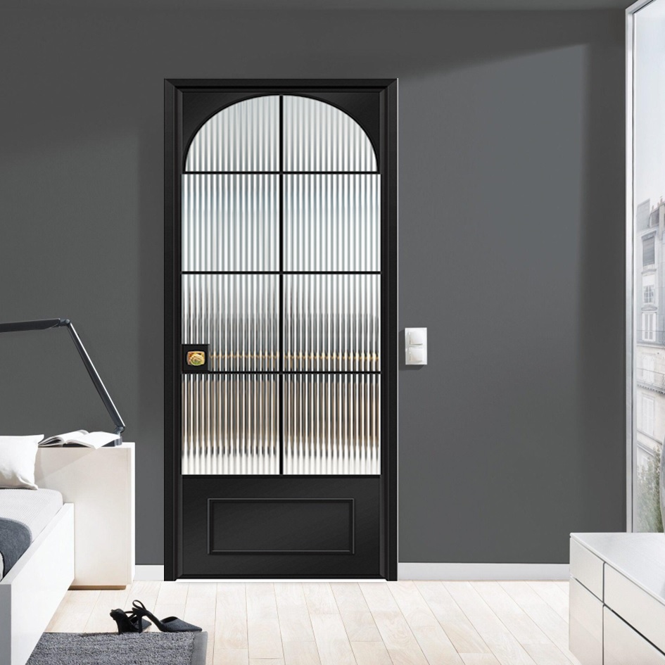 Stylish Aluminum Alloy Exterior Bathroom Door Featuring Tempered Glass Design