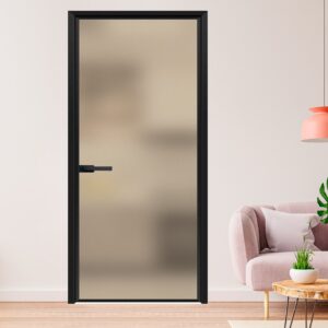European Bathroom Style Interior Room Door with Aluminum Alloy and Glass