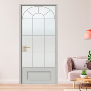 Interior Aluminum Alloy Frame White Coating Glass Bifold Door for Bathrooms
