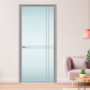 Elegant American Style Interior Bifold Room Door with Glass and Aluminum