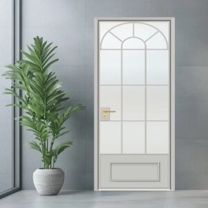Interior Opening Modern Aluminum Alloy Glass Door for Bathroom Spaces