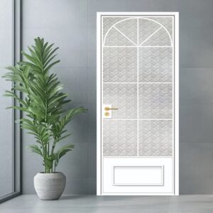 Contemporary Interior Aluminum Alloy Bathroom Door with Tempered Glass Design