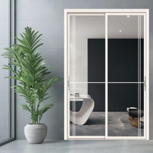 Innovative Aluminum Alloy Interior Glass Door for Contemporary Bathroom Entry