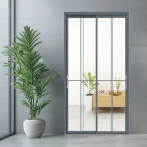 Classic Aluminum Alloy Interior Bathroom Door Featuring Tempered Glass Design