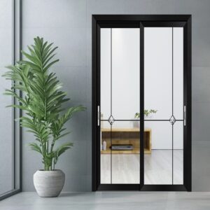 Stylish Bathroom Swing Aluminum Alloy Glass Door for Modern Residential Spaces
