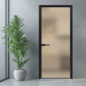 Interior Bathroom Aluminum Alloy Horizontal Opening Glass Door for Homes