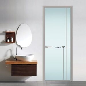 Modern European Style Aluminum Alloy Bathroom Glass Door for Interiors