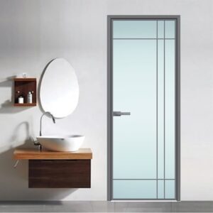 Chic Aluminum Alloy Frame Bathroom Glass Door for Stylish Interior Spaces