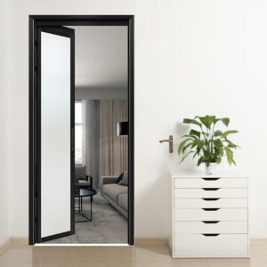 Elegant Horizontal Bathroom Opening Aluminum Alloy Glass Door for Home Use