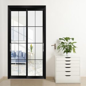 Contemporary Aluminum Alloy Interior Swing Door with White Coating and Glass