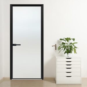 Chic Residential Aluminum Alloy Glass Swing Door for Modern Interiors