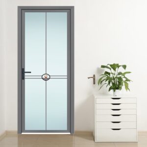Sleek Aluminum Alloy Frame Horizontal Opening Tempered Swing Glass Door