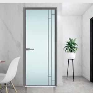 Premium European Design Aluminum Alloy Swing Door with Tempered Glass Panels