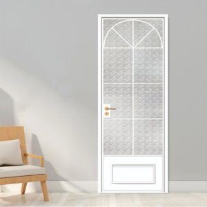 Sleek Aluminum Alloy Entrance White Bathroom Door with White Coating and Glass