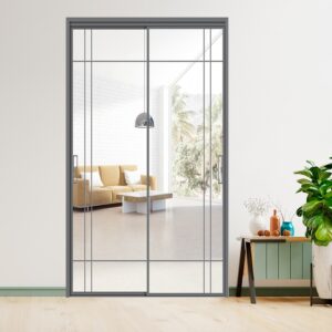 Stylish Vertical Opening Aluminum Alloy Bathroom Glass Exterior Door Solution