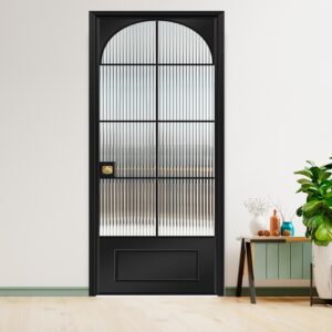Interior Bathroom Aluminum Alloy Frame Tempered Glass Residential Door Style