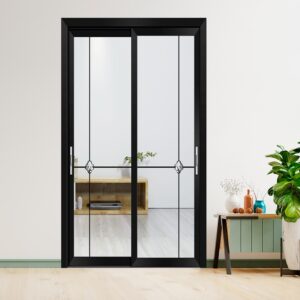 Modern European Bathroom Aluminum Alloy Tempered Glass Interior Room Door