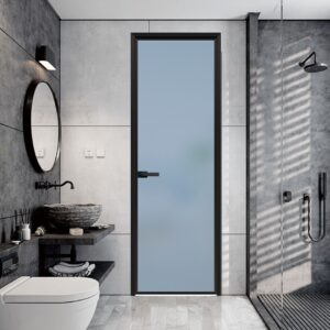 Stylish Aluminum Alloy Tempered Bathroom Glass Door for Modern Interiors