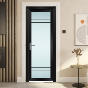 Elegant European Big Panel Sliding Aluminum Alloy Entrance Door with Tempered Glass