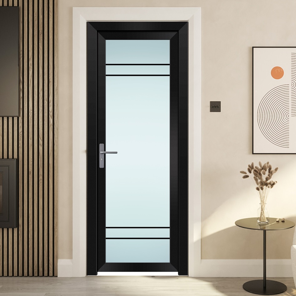Elegant European Big Panel Sliding Aluminum Alloy Entrance Door with Tempered Glass