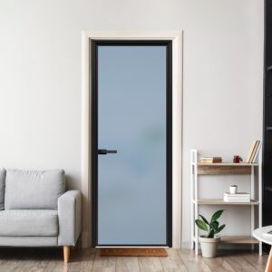 Sliding Style Large Tempered Glass Slim Bathroom Door with Aluminum Frame