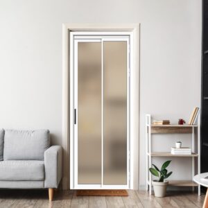 Contemporary Aluminum Alloy Slim Interior Door with Tempered Glass Design