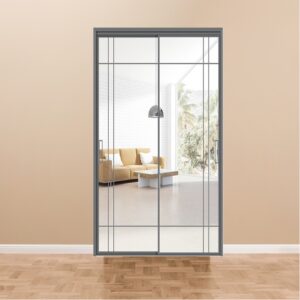 Luxury Large Tempered Glass Sliding Modern Entrance Door with Aluminum Frame