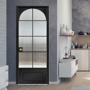 Elegant Swing Interior Casement Door Featuring Modern Aluminum and Glass Elements