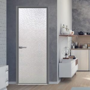 Timeless Classic Sliding Aluminum Frame Grey Door with Tempered Glass Features